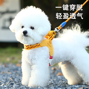 狗狗牵引绳Y型胸背带中小型犬雪纳瑞比熊幼犬不勒脖遛狗绳狗链子