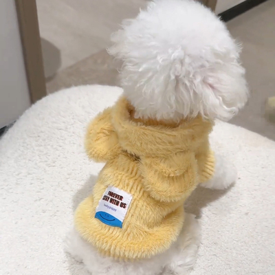 可牵引狗狗衣服秋冬季打底衫小型犬泰迪比熊幼犬秋天薄款连帽卫衣
