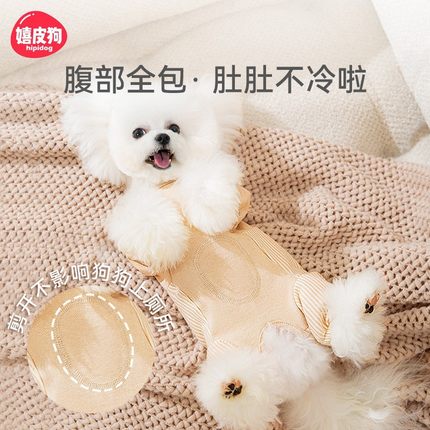 护肚子狗狗衣服秋冬泰迪比熊博美幼犬小型犬四脚衣春秋款母狗包肚
