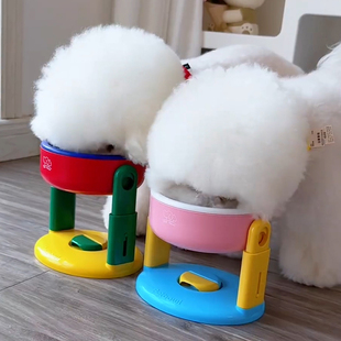 狗盆狗碗防打翻小型犬泰迪比熊专用狗食盆保护颈椎狗水碗小狗饭盆