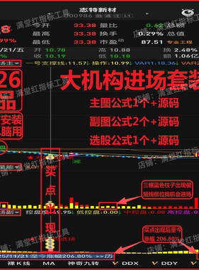 2026大机构进场套装通达信主副图选股源码精准低位启动波段中短线
