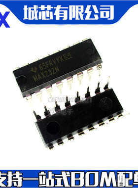 MAX232N MAX232 PDIP-16 EIA-232 驱动器/接收器芯片 支持配单