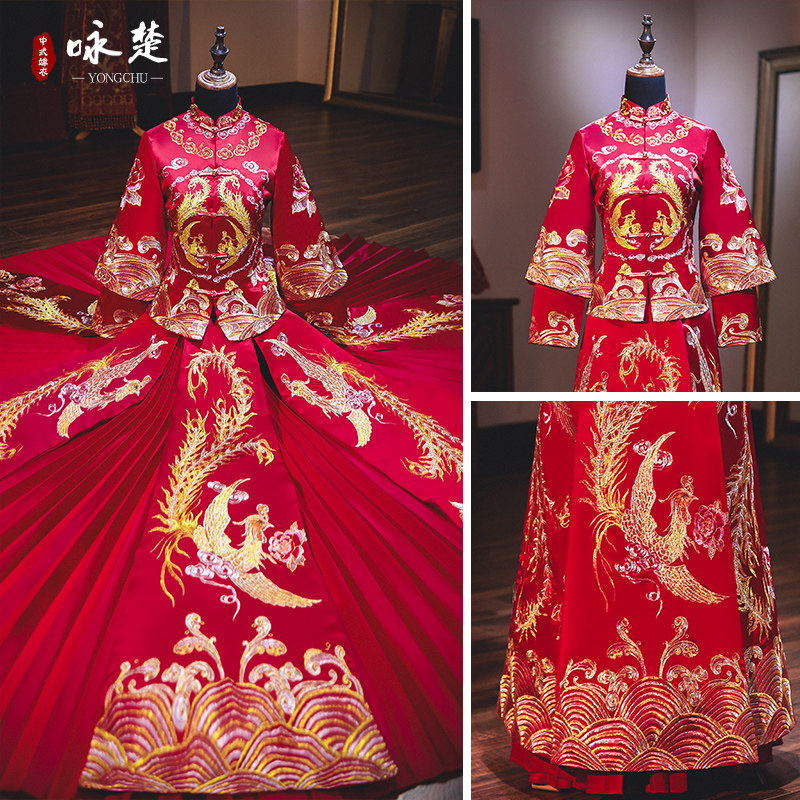 秀禾服新娘2019新款中式婚礼结婚礼服敬酒服龙凤褂古装嫁衣秀和服|msdalam kategori Butik wanita / wanita, perkahwinan/Cheongsam/pakaian, Cheongsam - dari Buy2taobao.com untuk memberikan perkhidmatan ejen Taobao profesional membeli