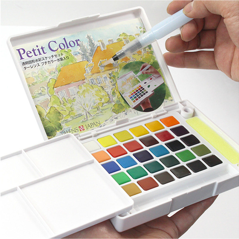 日本樱花固体水彩套装透明水彩颜料12色18色24色30色36色48色精装