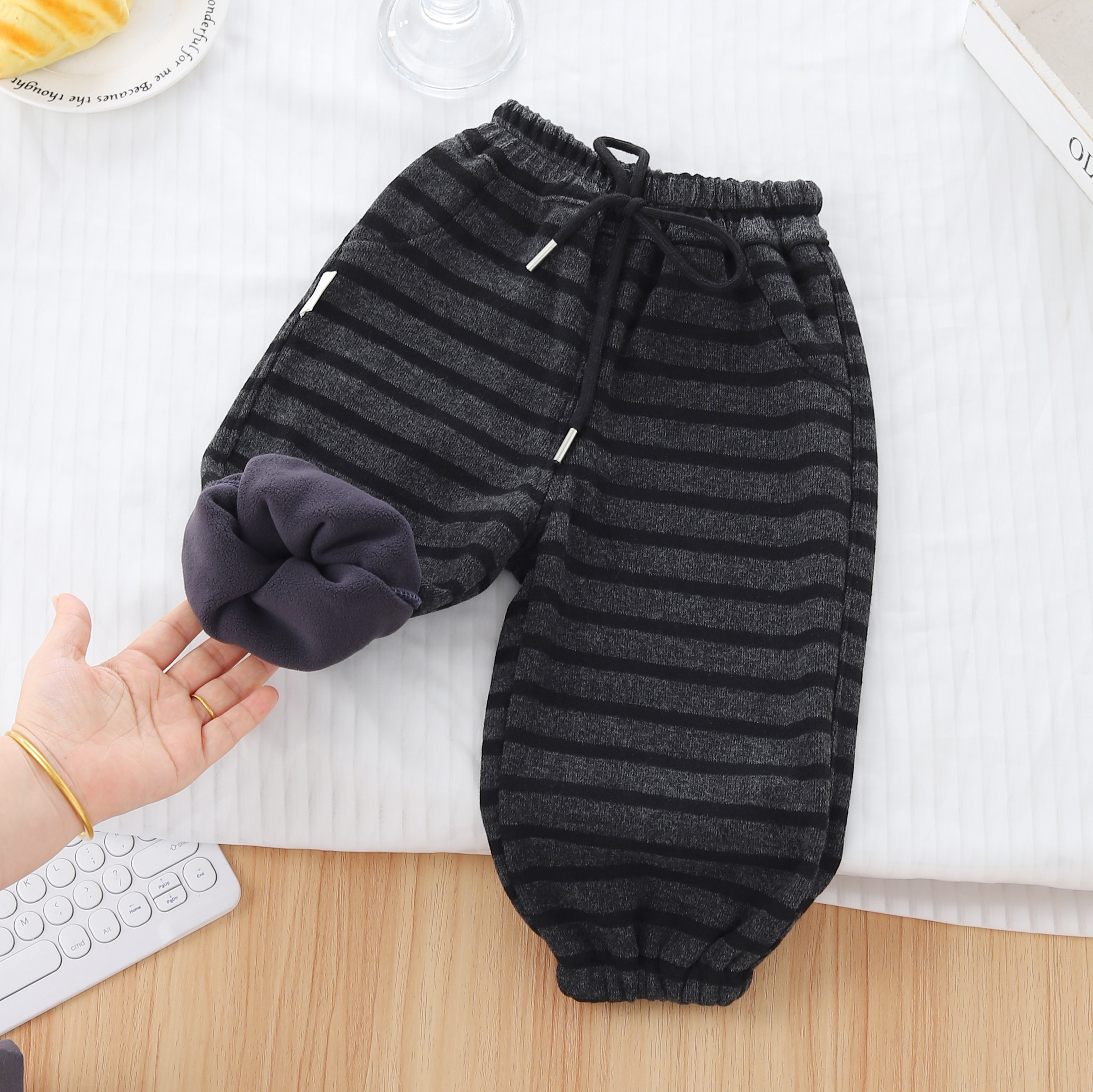 宝宝条纹加绒休闲裤男女童加厚裤子儿童一体绒卫裤薄绒外穿运动裤,童装/婴儿装/亲子装,裤子,淘宝优惠券,粉丝福利购,淘宝优惠卷