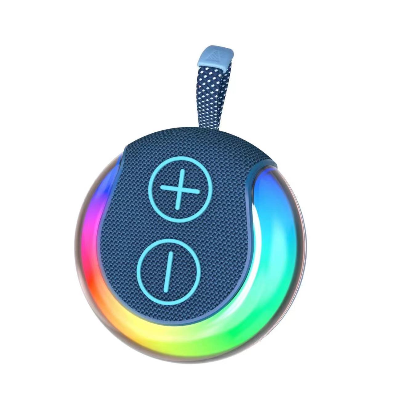 高颜值蓝牙音箱低音炮发光炫彩灯氛围灯插卡挂绳音响小钢炮大音量