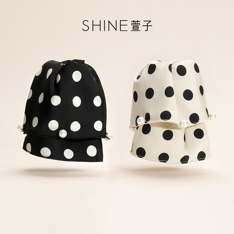 SHINE萱子优雅复古波点抓夹
