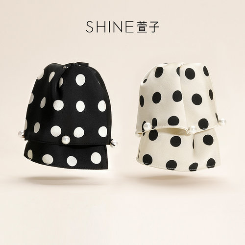 SHINE萱子优雅复古波点抓夹