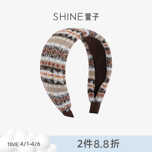 SHINE萱子饰品针织费尔岛系列复古百搭大肠条纹发圈