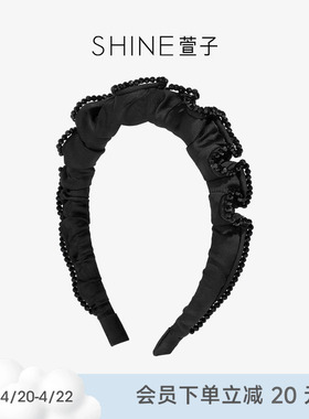 SHINE萱子饰品优雅经典褶皱发箍百搭黑色通勤发饰