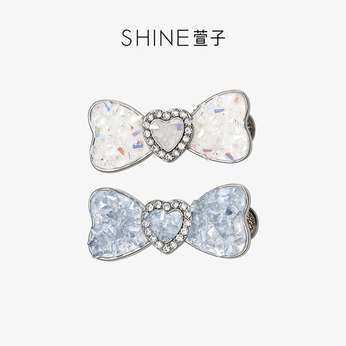 【七七酱直播间】SHINE萱子饰品都市时髦边夹发饰蝴蝶结爱心DB