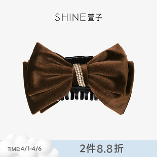 SHINE萱子饰品可可之旅优雅蝴蝶结抓夹显头小发饰女琥珀流光风