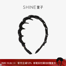 SHINE萱子饰品优雅精致手工串珠齿梳发卡奢华发箍设计感发饰