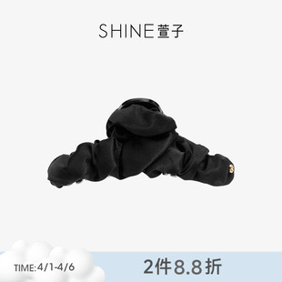 SHINE萱子饰品优雅气质真丝抓夹丝绸缎面鲨鱼夹生日礼物
