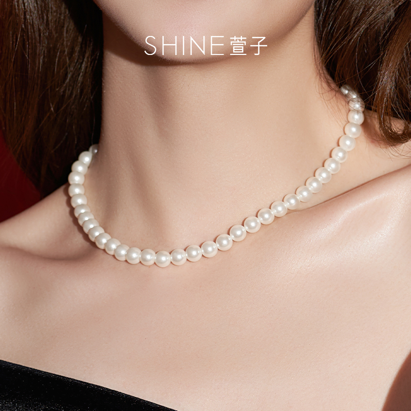 SHINE萱子饰品珍珠项链女锁骨链巴洛克项链生日礼物