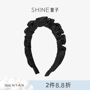 褶皱发箍百搭黑色通勤发饰 SHINE萱子饰品优雅经典