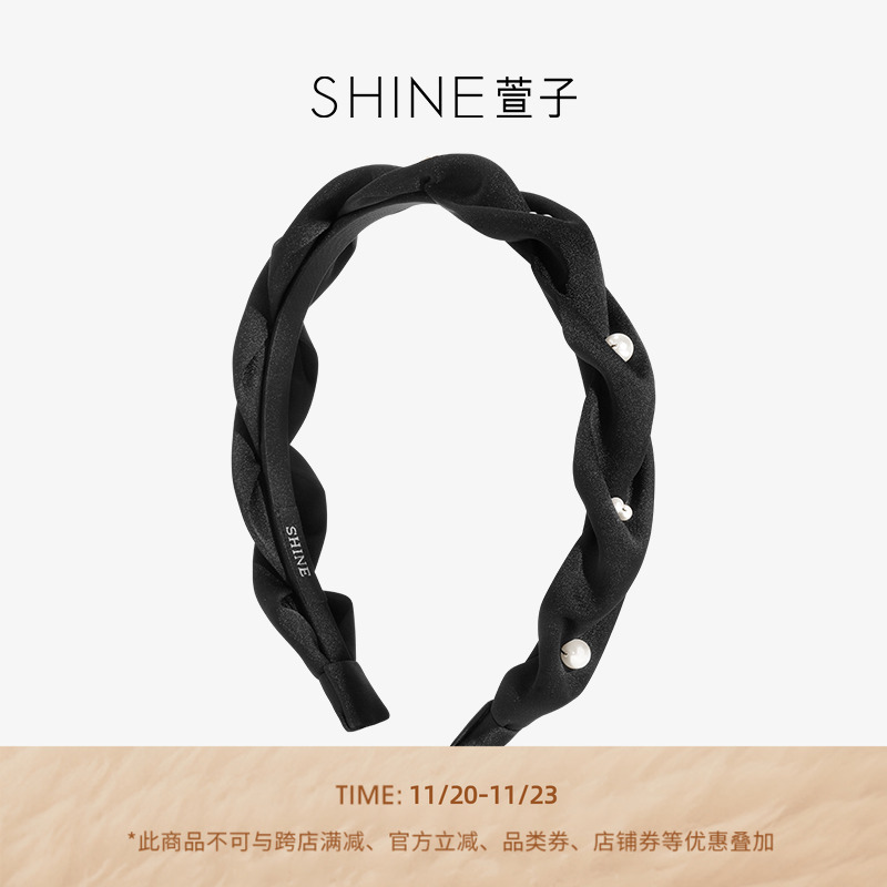 萱子饰品优雅珍珠缎面发卡