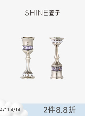 SHINE萱子饰品微醺暮光系列酒杯紫色珍珠耳环