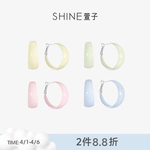 SHINE萱子饰品帕斯蒂尔系列甜美百搭耳圈多巴胺春夏耳环韩系耳钉