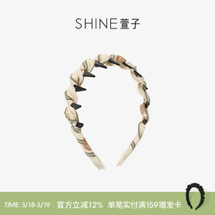 SHINE萱子饰品优雅编织条纹齿梳发箍高颅顶神器甜美发卡早春新款