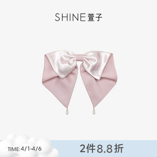 SHINE萱子饰品海棠系列气质印花蝴蝶结横夹缎面发饰早春配色