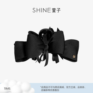 SHINE萱子饰品蝴蝶结抓夹女优雅缎面亚克力发夹丝带头饰早春配色