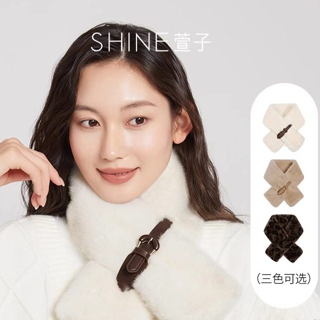 【雪欧尼粉丝专享】SHINE萱子饰品甜美优雅毛绒皮扣围脖加绒围巾,服饰配件/皮带/帽子/围巾,围巾/丝巾/披肩,淘宝优惠券,粉丝福利购,淘宝优惠卷