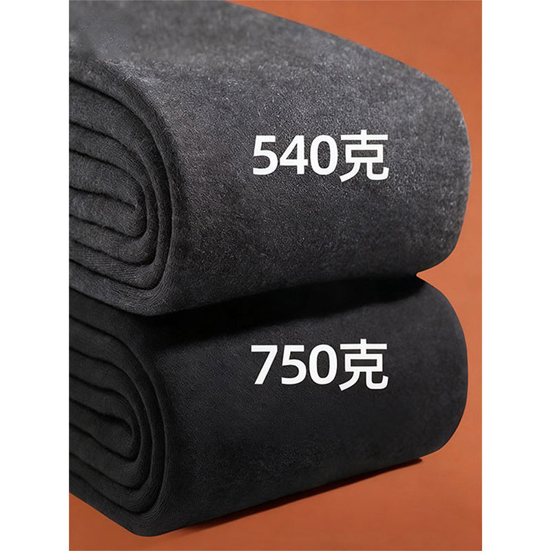 黑色加绒打底裤女秋冬光腿神器外穿加厚高腰连脚裤保暖小脚棉裤袜