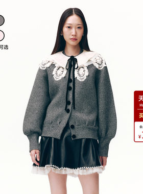 lefame拉飞姆2026秋冬新款高级感长袖针织开衫外套宽松上衣女毛衣