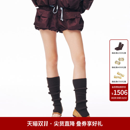 lefame拉飞姆2026秋新款时尚撞色工装花苞短裤女气质显瘦休闲裤子