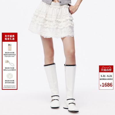 lefame拉飞姆2026夏季新款时尚洛可可层叠压褶蛋糕半裙短裙女
