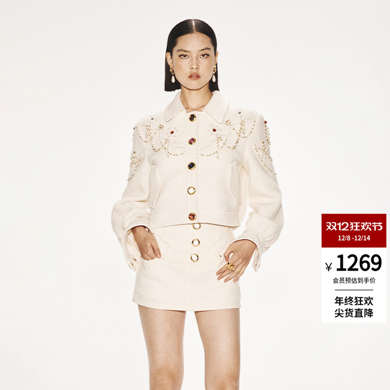 lefame常规钉珠绣花外套