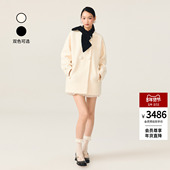 蝴蝶结毛呢大衣外套女 新款 迪丽热巴同款 lefame拉飞姆2025冬季