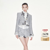 lefame拉飞姆千金套装 小香风织带珍珠粗花呢短外套
