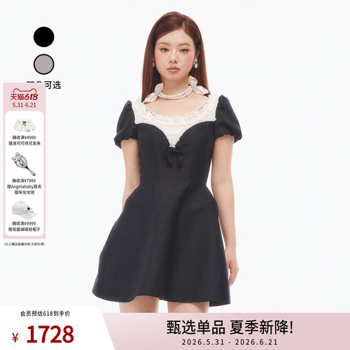 时尚洛可可风丝毛连衣裙