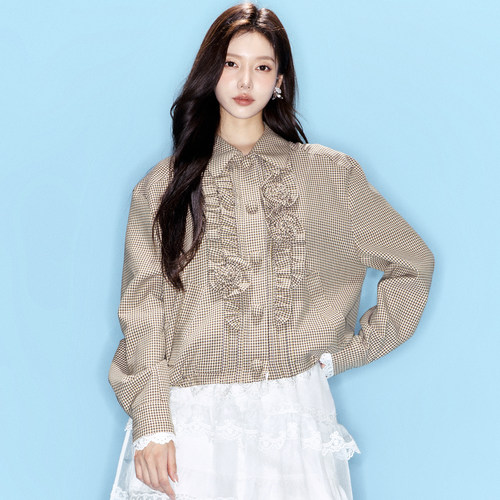 时尚新品复古格纹外套女