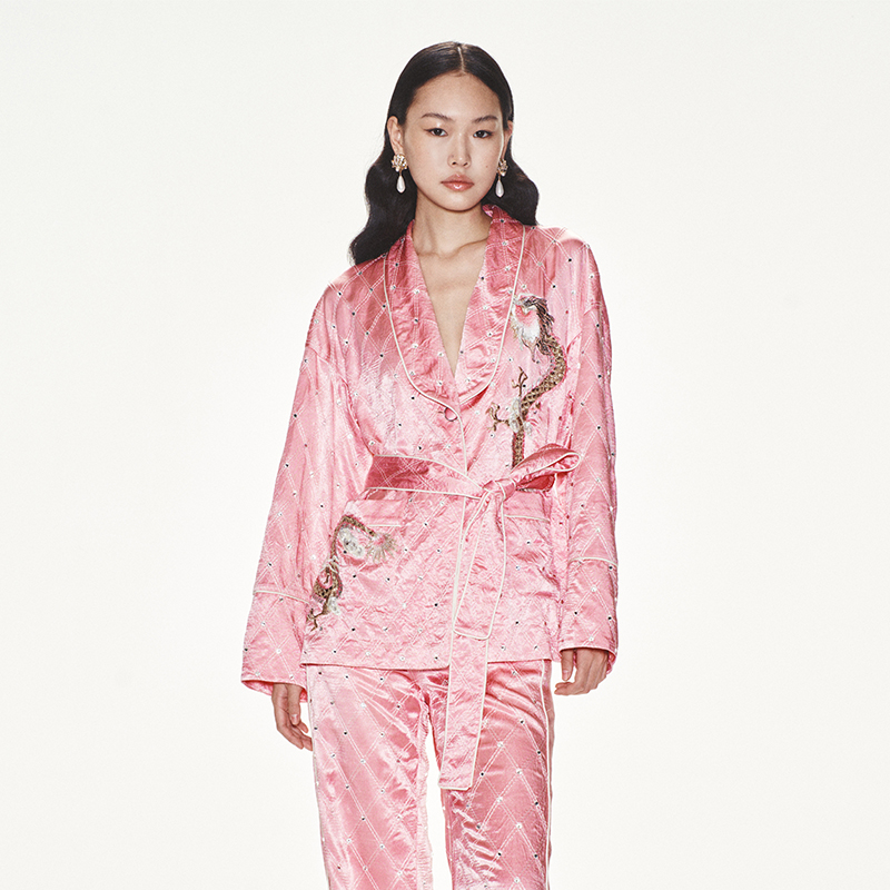 lefame宽松型常规烫钻外套