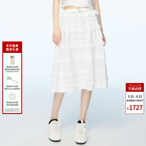 时尚洛可可花边长半裙