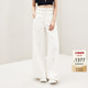 阔腿裤 饰牛仔长裤 白色百搭雏菊装 lefame拉飞姆2026春季