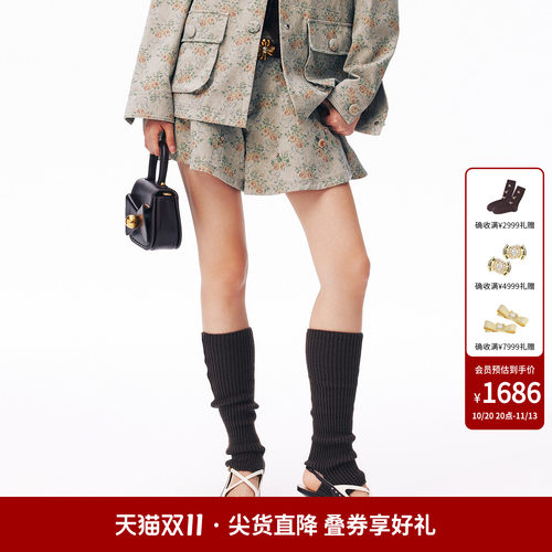 lefame拉飞姆26秋新款时尚田园印花A摆廓形牛仔裙裤休闲裤女洋气
