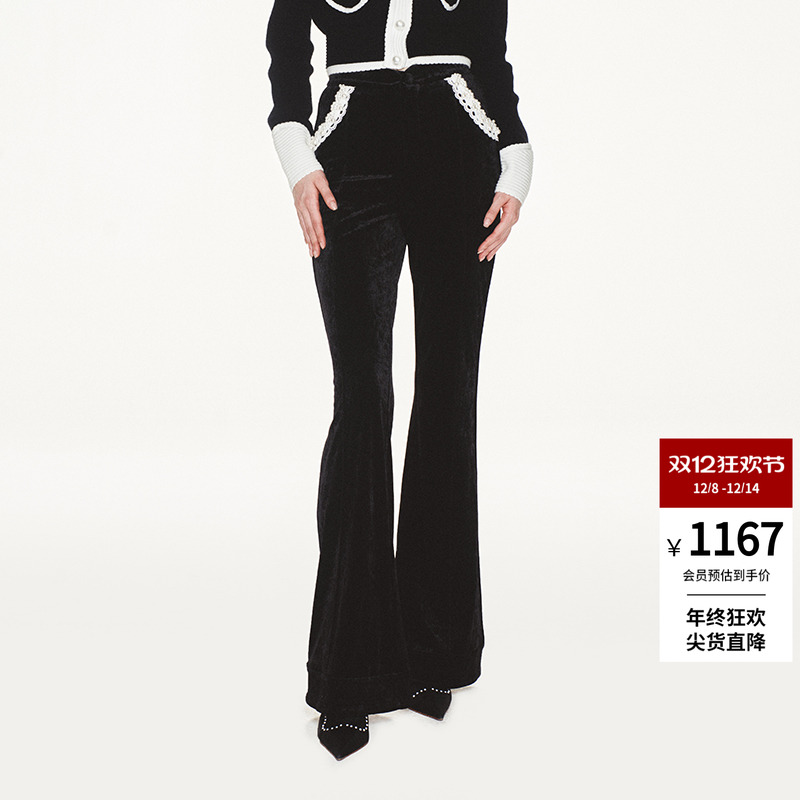 复古风lefame长款裤子