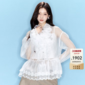 欧根纱轻薄波西风法式 lefame拉飞姆春季 上衣女 陈都灵同款