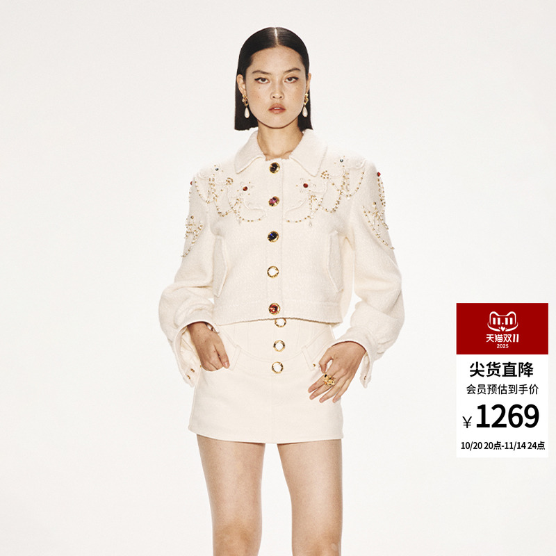 lefame常规钉珠绣花外套