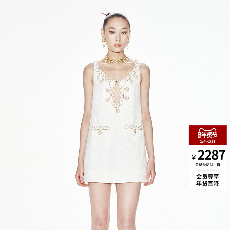 lefame拉飞姆海洋刺绣V领连衣裙（配内件）,女装/女士精品,连衣裙,淘宝优惠券,粉丝福利购,淘宝优惠卷