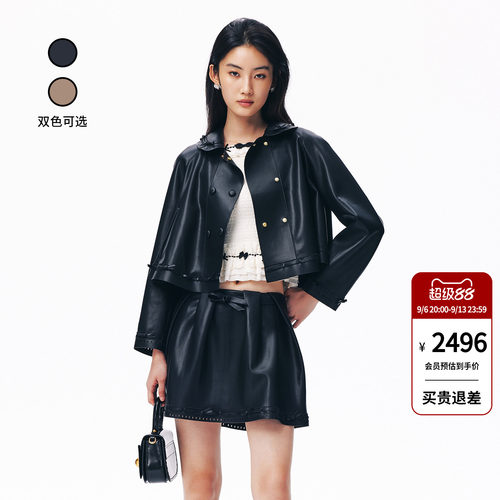 lefame拉飞姆2026春秋季新款PU皮衣外套短皮夹克机车上衣女
