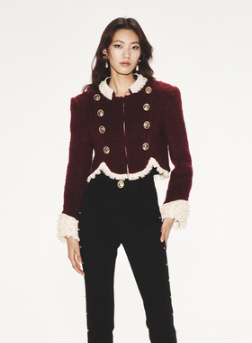 lefame拉飞姆军旅风法式名媛氛围感双排扣外套