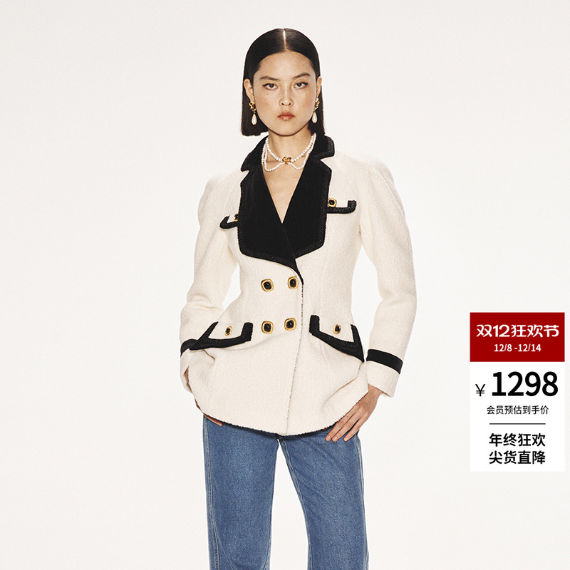 lefame常规复古港风大衣