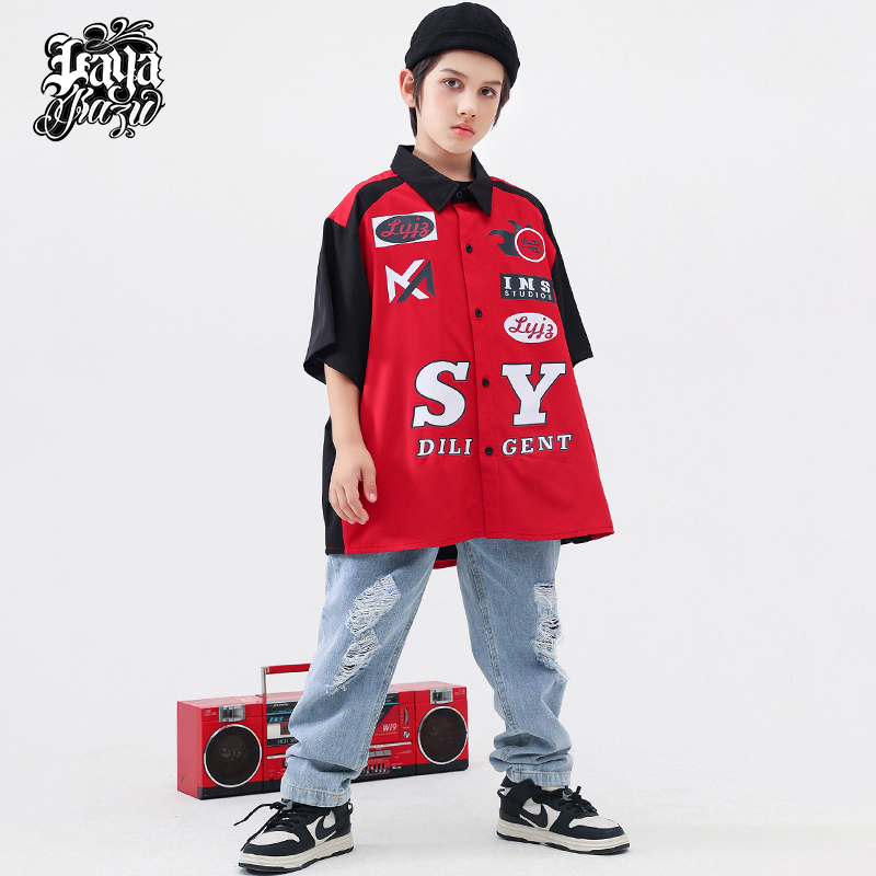 少儿街舞服装女孩夏季嘻哈潮牌童装机车风儿童表演出潮服套装男童属于什么档次？