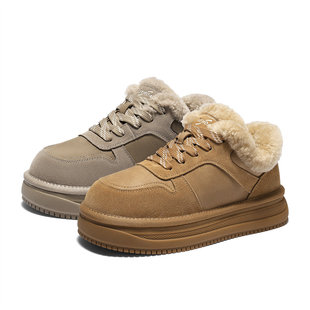 雪地靴XVC01DM5 牛皮保暖绒毛加厚棉鞋 森达毛毛鞋 女25冬商场同款