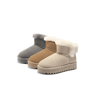 短靴ZTI61DD5 户外牛皮保暖加绒厚底棉鞋 森达雪地靴女2025冬季 新款